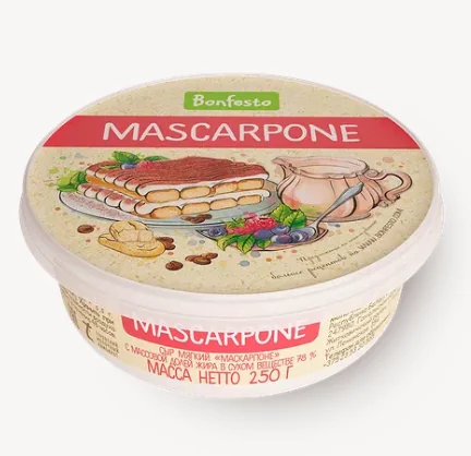 Mascarpone 78% 250г/6 (Bonfesto)